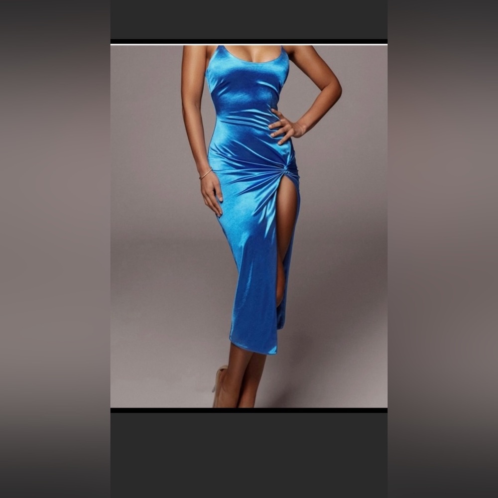 Blue midi dress
